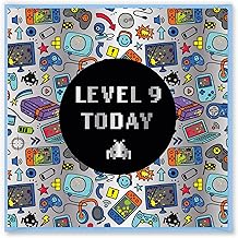 Design By Violet Gamer Level Up 9 Today Birthday Greeting Card Age 9 Happy Birthday Card For Boy Girl Thoughtful Present Blank Inside With Stylish Gamer Design 15cm x 15cm
