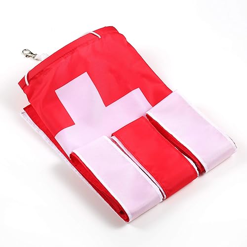 Miniatura 6 de Paquete de 2 calcetines de viento con bandera suiza para patio y jardín, para colgar en el porche delantero, impermeables, adecuados para todas las