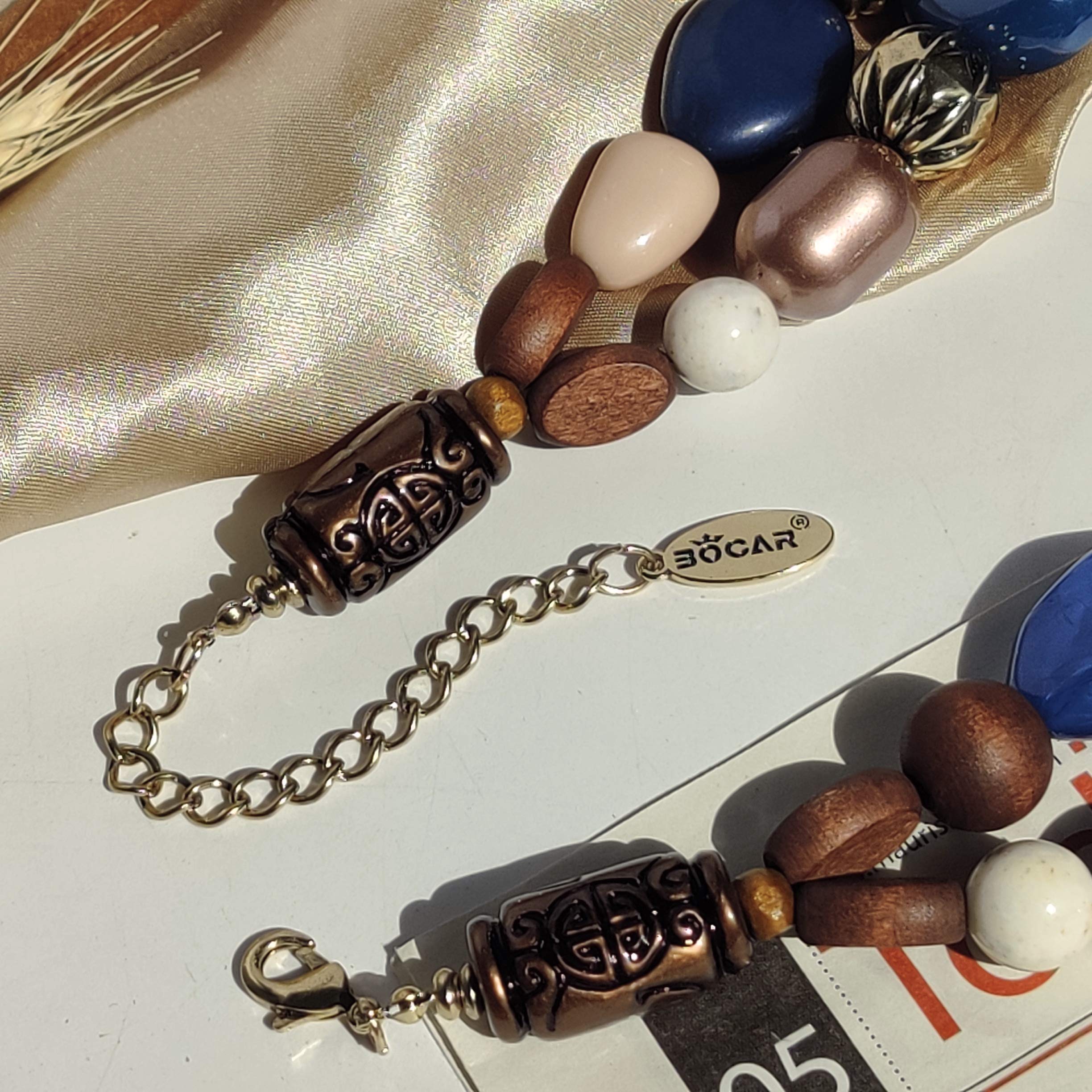 Bocar - Collana da donna con pietre voluminose su 2 fili, idea regalo (NK-10384)