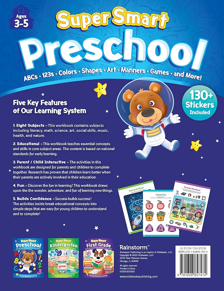 Super Smart Workbook: Preschool-Covers 8 essential subjects