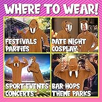 Vista 74 de Funziez! - Disfraz de Halloween para adultos, disfraz de animales y criaturas marinas, mameluco afelpado para cosplay, para mujeres y hombres