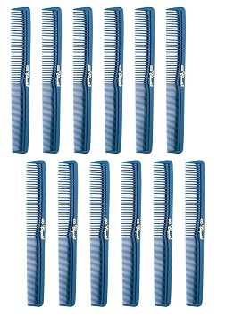 7 inch All Purpose Hair Comb. Hair Cutting Combs. Barbers & Hairstylist Combs. Teal. 12 Units.