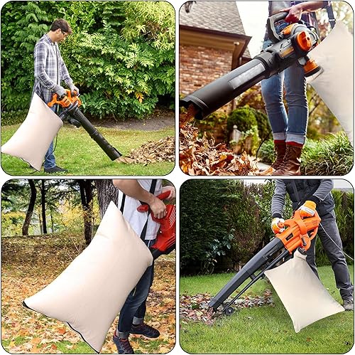 Miniatura 7 de OwnMy Bolsa universal de repuesto para soplador de vacío de hojas inferiores con 3 lazos de sujeción, bolsa de repuesto ajustable con cremallera