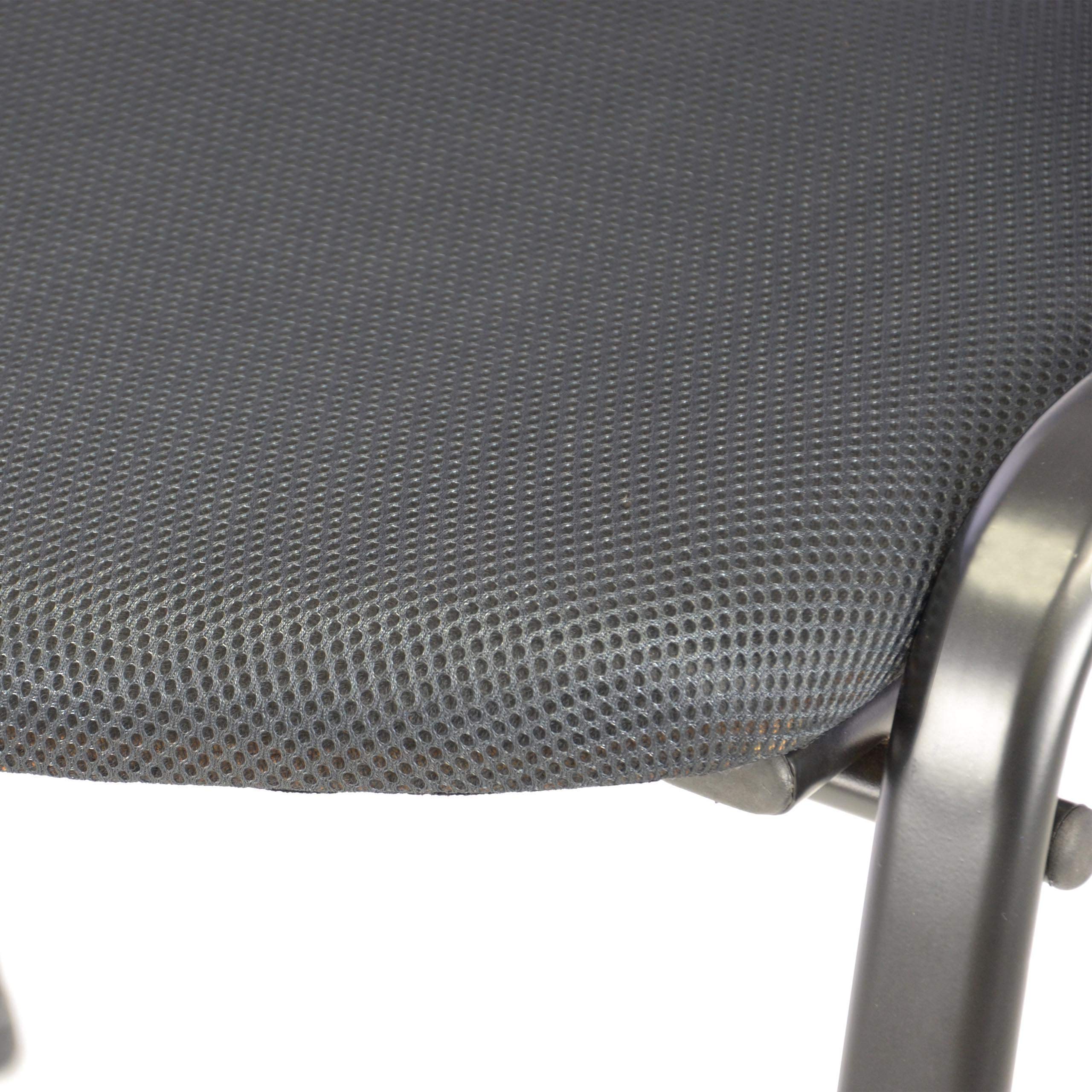 Nexos Trading 8er Set Bürostuhl Konferenzstuhl Besucherstuhl grau gepolsterte Sitzfläche stapelbar 52,5 x 45 x 80 cm Stapelstuhl Metallrahmen schwarz Anthrazit