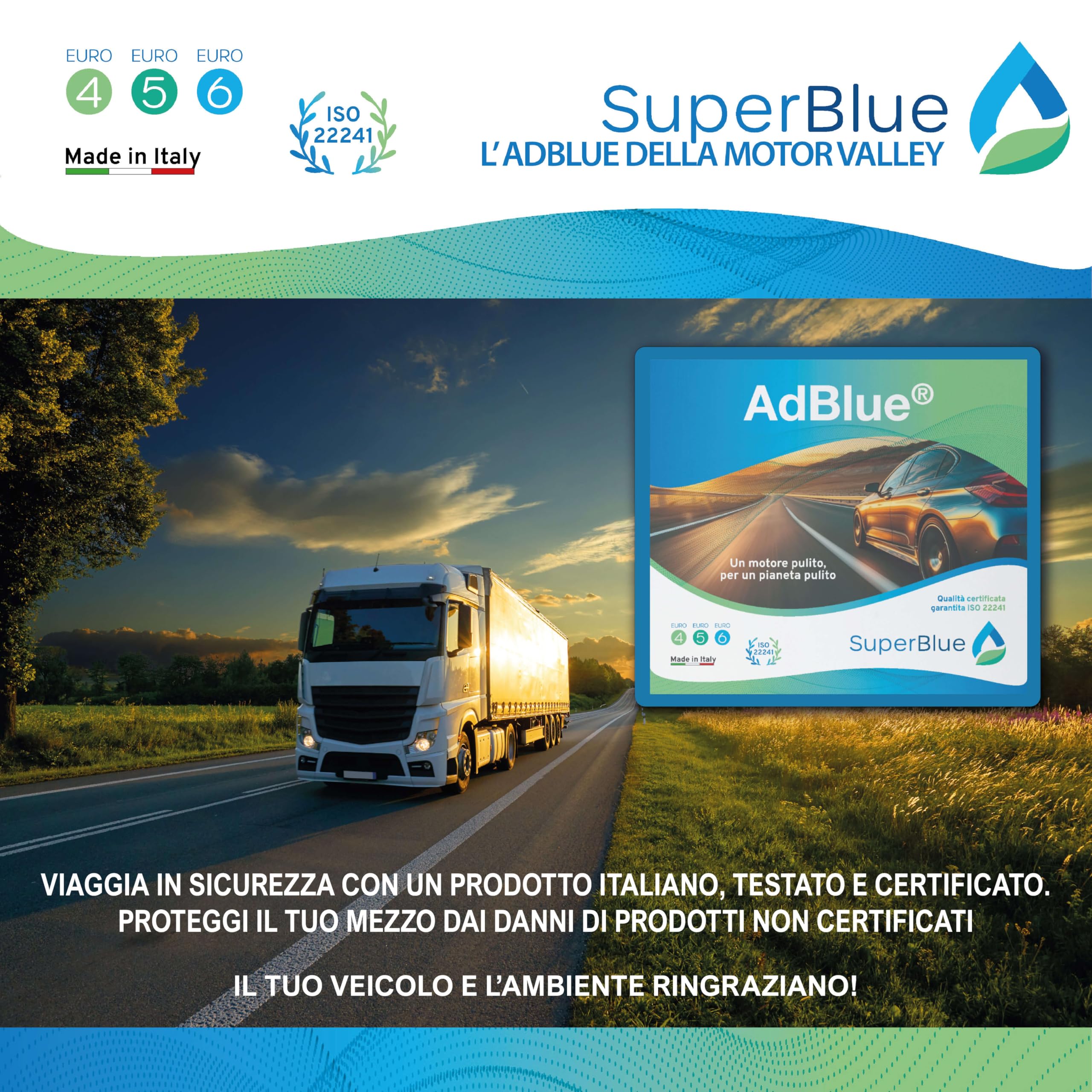 SuperBlue Adblue IBC 1000L Tank Made in Italy, ISO 22241 für LKW, Transporter und Dieselfahrzeuge SCR