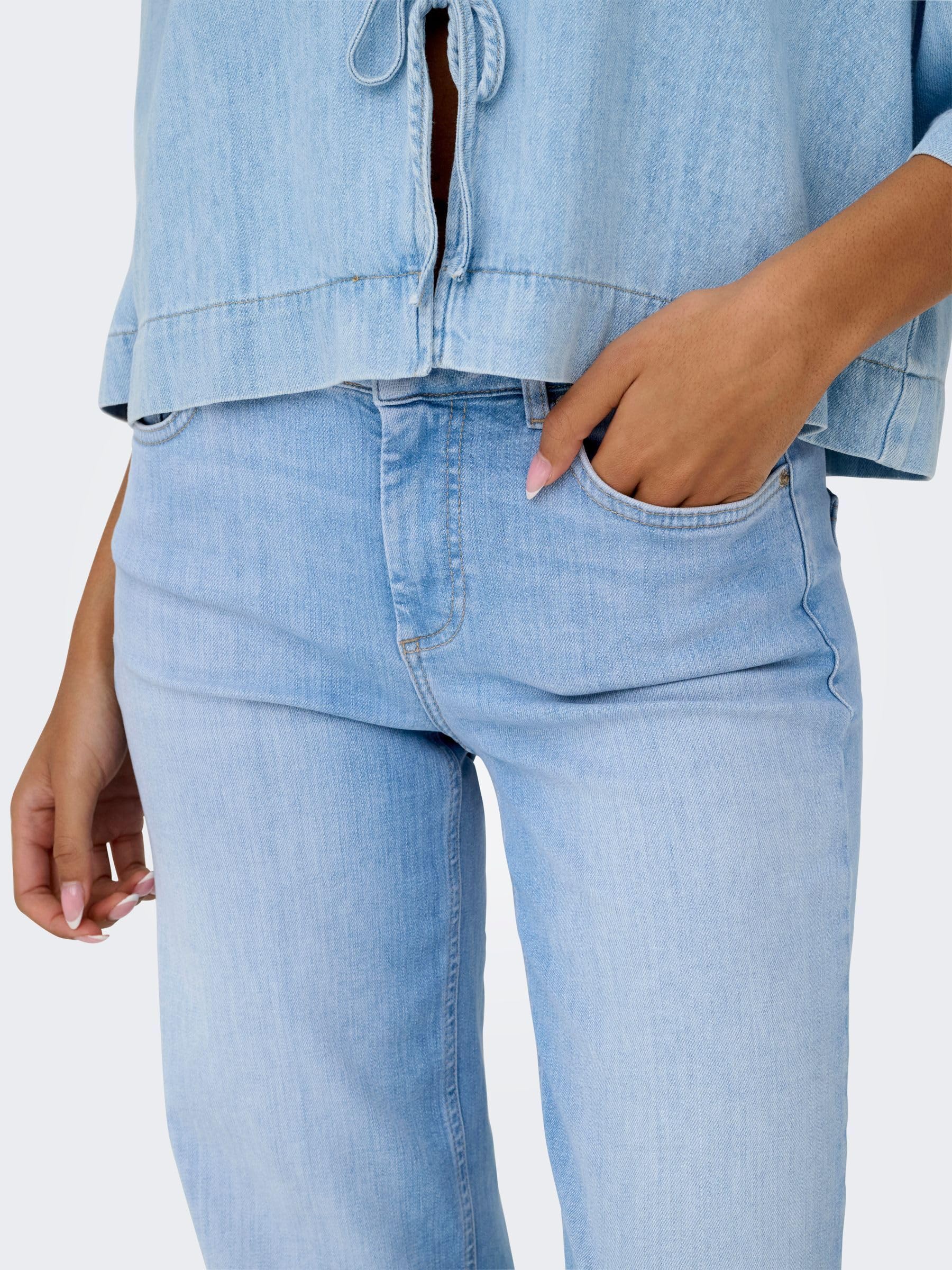 ONLY Female Straight-Fit Jeans ONLBLUSH Mittlere Taille Gerade geschnitten Jeans