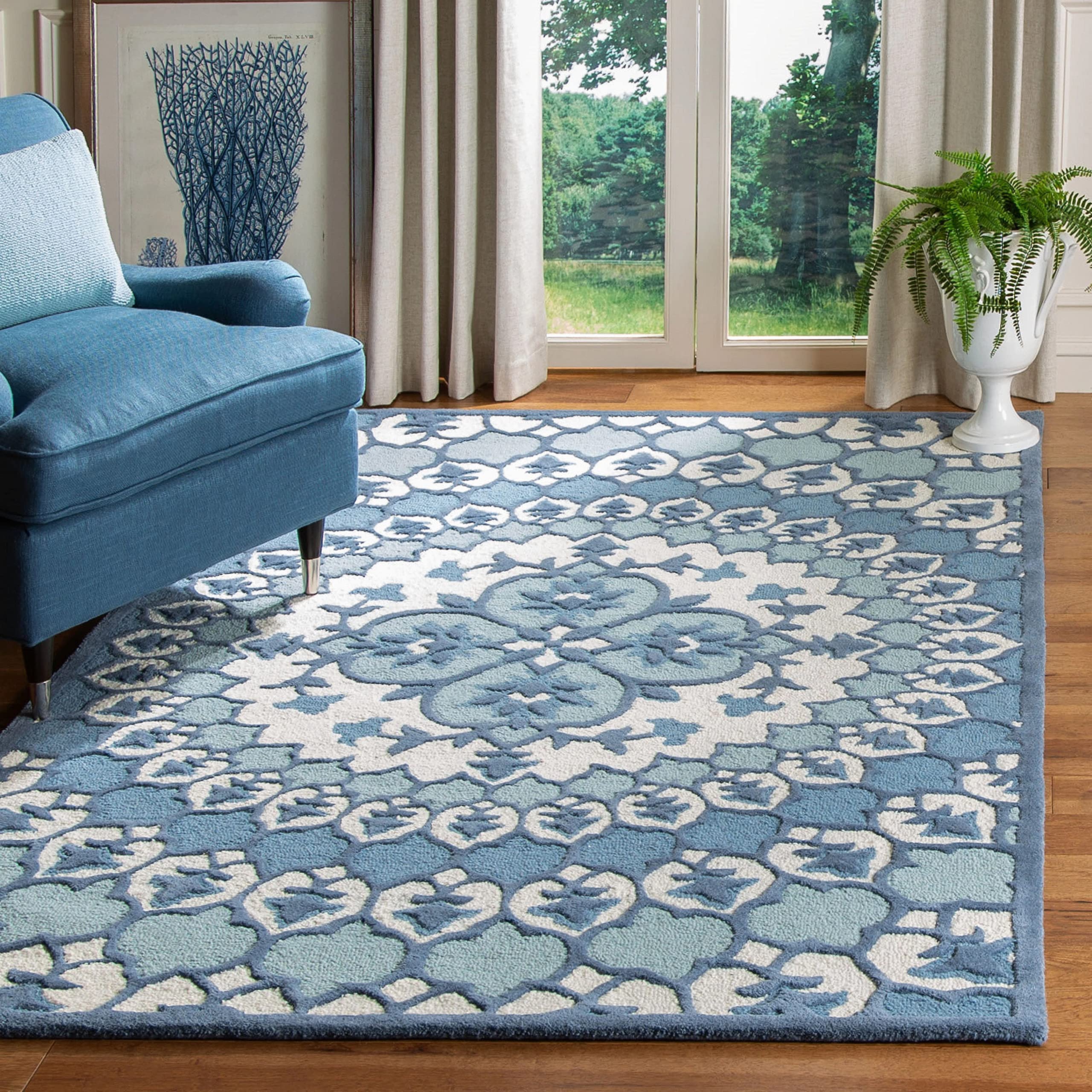 Rugs USA Persian Modern Interior Expression Carpets for Home Living Room (5 x 7 Feet, Light Blue)