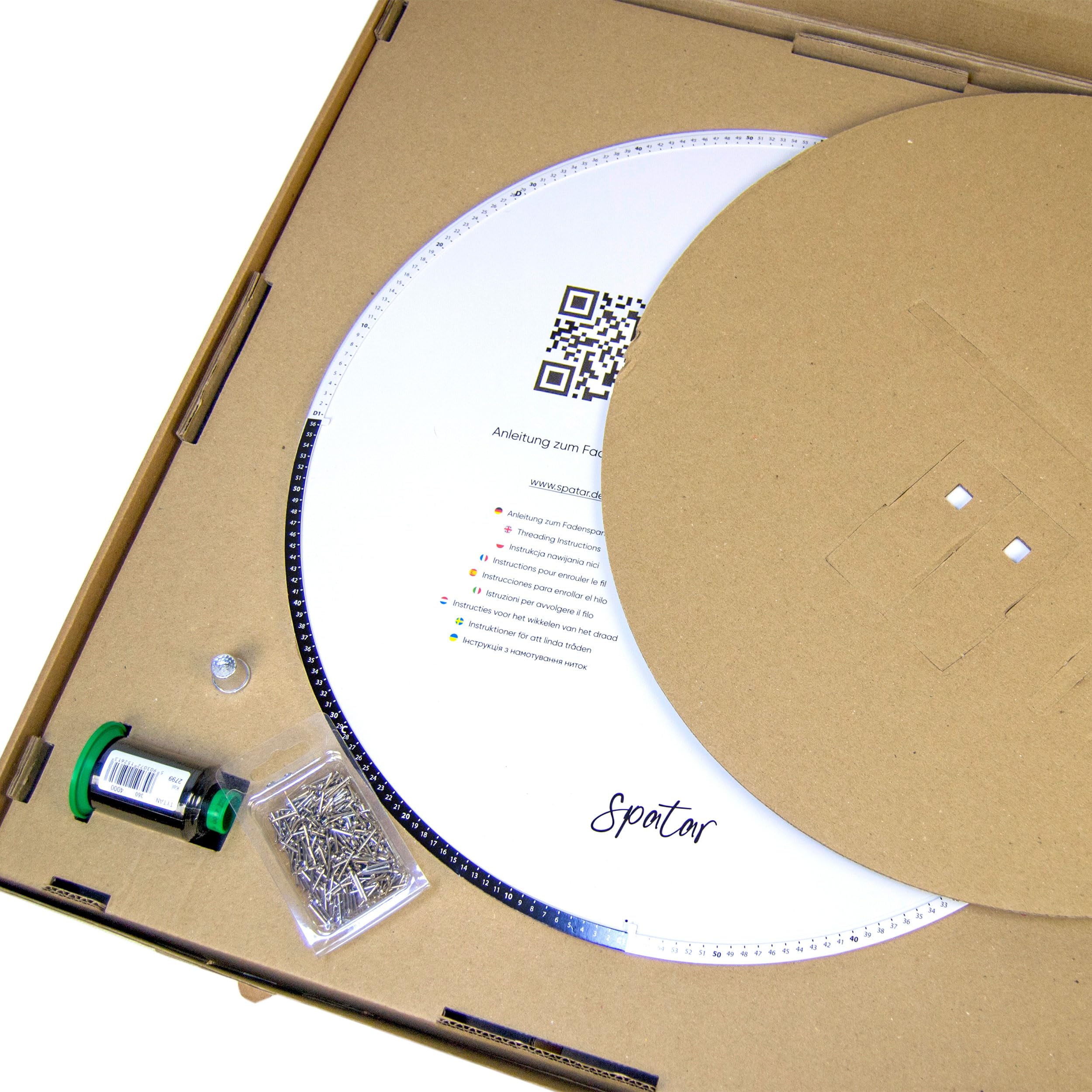 Spatar String Art DIY Kit Circle M - Immagine a filo personalizzata da foto - Quadro creativo fai da te - Idea regalo - Ø 45 cm