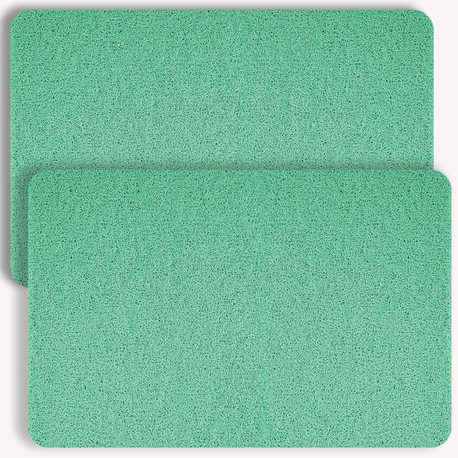 Hargiis Non-Slip Bathtub Mat, 2 Pack Anti Slip Shower Mat, Fast Drying Bathtub Mats, Foot Scrubber Mat, Anti Slip Mat for Tub, Floor, Bathroom, Kitchen, Home, Hotel (Light Green 24"×16"+24"×16")