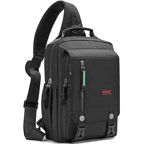 NICGID Sling Bags Chest Shoulder Backpacks, 12.5'' 13.3'' 14.1'' 15.6''Laptop Backpack Crossbody Messenger Bag Travel Outdoor