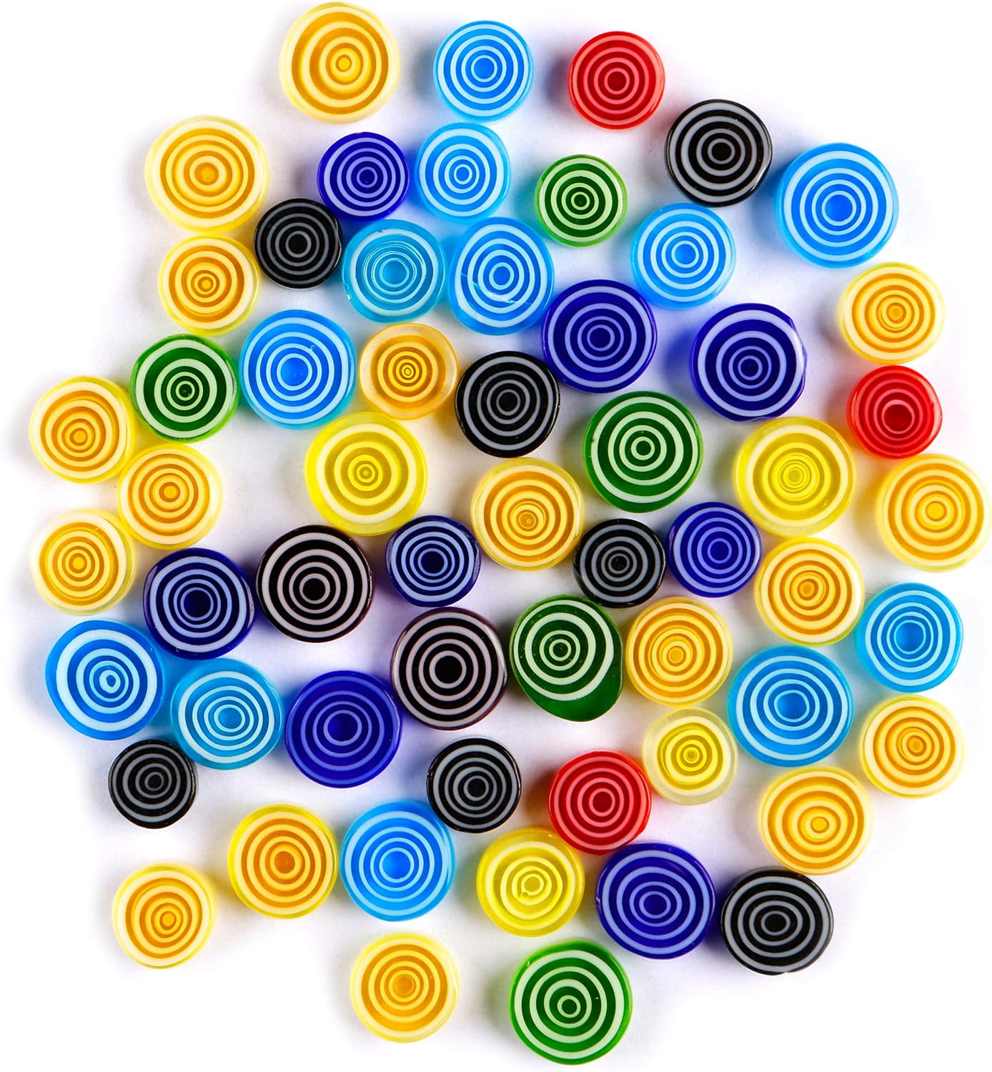 Mixed Bullseye Design Glass Millifiori Pebbles Mosaics for Arts and Crafts 50 Grams, Bullseye Mosaic - Image 4