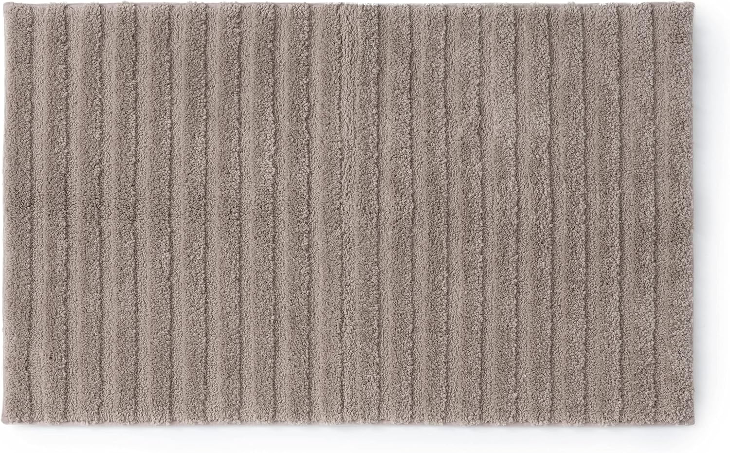 Welhome 100% Microfiber Drylon Bathroom Rug | Taupe Brown | 20" x 34"| Textured Stripe Design | Super Absorbent | Ultra Soft | Quick Dry | Anti-Slip Backing | Hotel Spa Collection : Home & Kitchen
