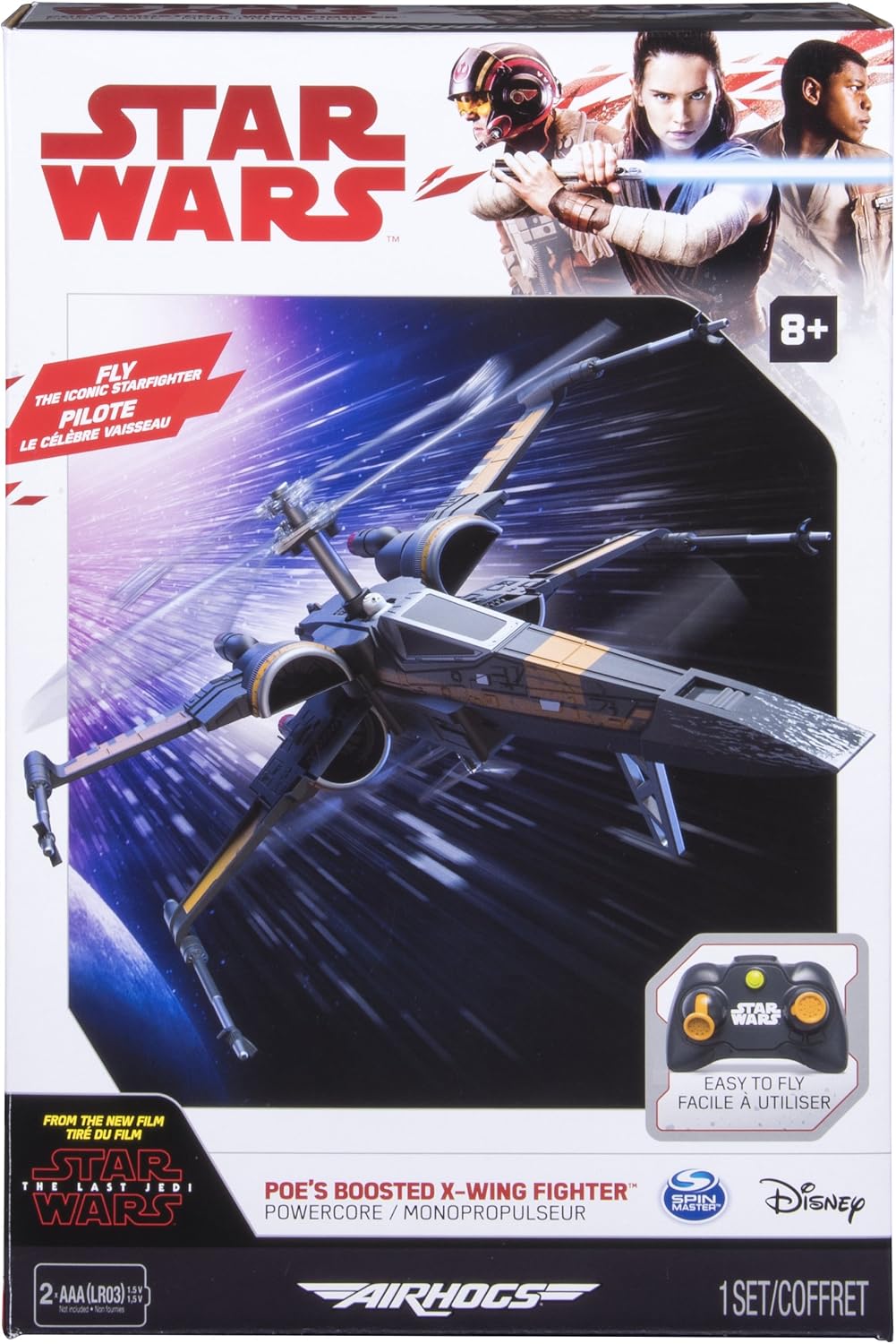 Air Hogs – Poe’s Boosted X-Wing Fighter, Single Rotor Star Wars, Toy Jet