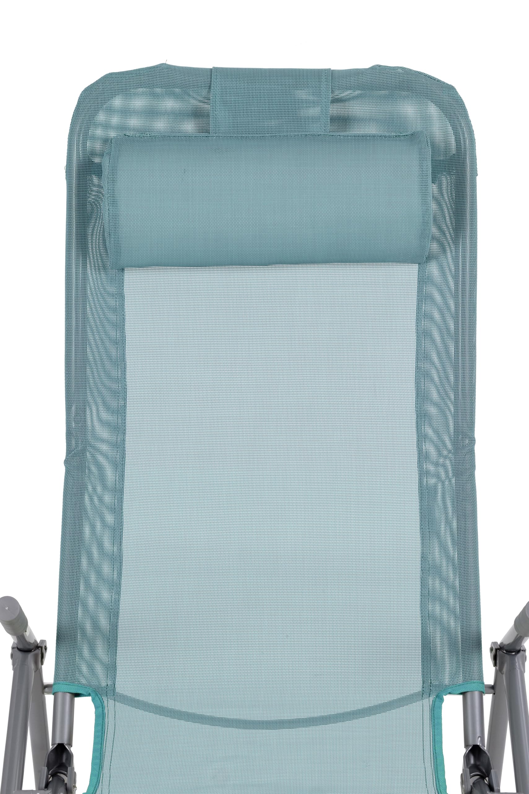 aro Outdoor Liegestuhl Charles mit Klippfunktion, Sonnenliege mit Armlehene, Stahl/Textilen-Bespannung, Klappbar, Türkisfarben