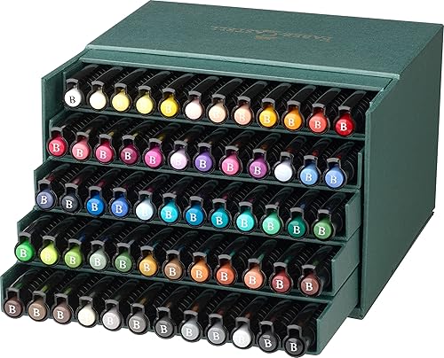 Miniatura 2 de Faber-Castell Art & Graphic Pitt Artist Pen Brush India Ink Pen, multicolor, caja de estudio de 60 unidades, para arte, manualidades, dibujo,