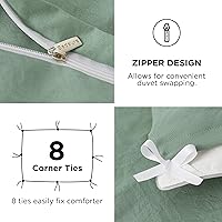 Vista 297 de Bedsure - Juego de ropa de cama de 2 piezas con 1 funda de edredón y 1 funda de almohada, extrasuave, prelavado, con cremallera, sin edredón