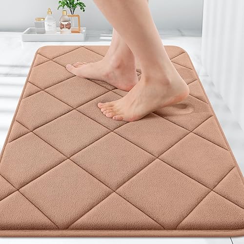 Miniatura 127 de OLANLY Tapete de baño de espuma viscoelástica de 24 x 16 pulgadas, ultra suave y absorbente, lavable a máquina, cómodo tapete de baño para suelo de