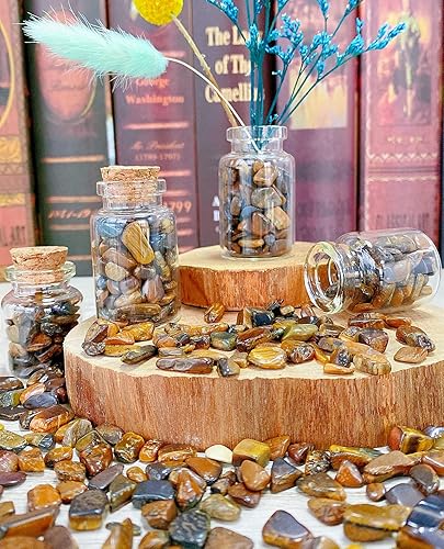 Miniatura 4 de QINJIEJIE Cristales de ojo de tigre de 8.82 oz, piedras pulidas, piedras rodadas, piedras trituradas, cristal de cuarzo triturado, grava natural, 1