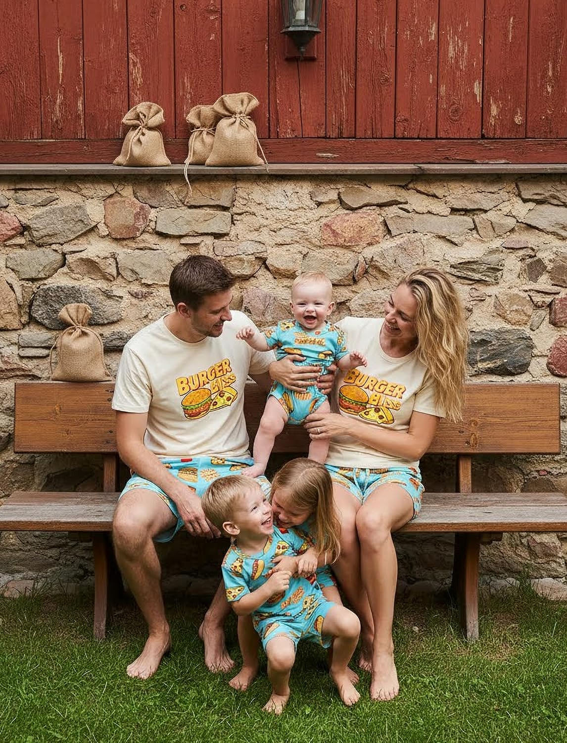 PATPAT Family Matching Short Sleeve Pajama Sets - Perfect for Family Photos & Holiday Celebrations