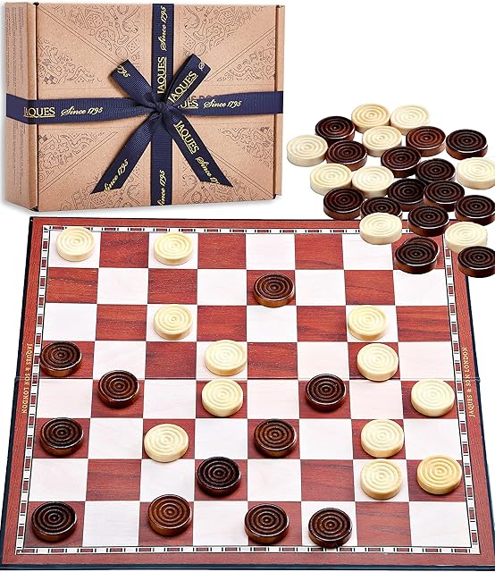 Draughts Board Games - Checkers Board Game / Draughts Set 12" - Jaques London