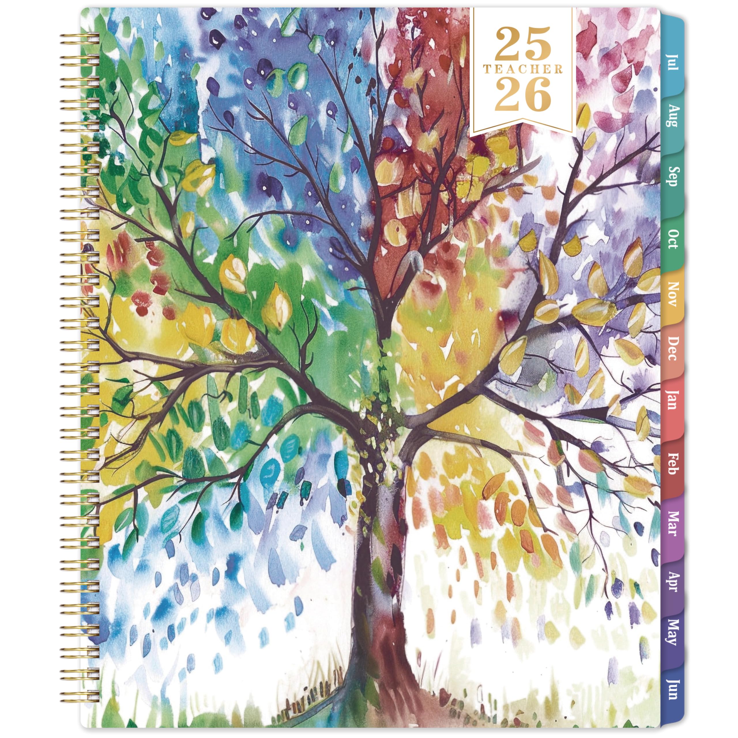 Teacher Planner 2025-2026 - Academic Planner 2025-2026, JUL. 2025 - JUN. 2026, 8.5'' x 11'', with Monthly Coated Tabs + Inner Pocket