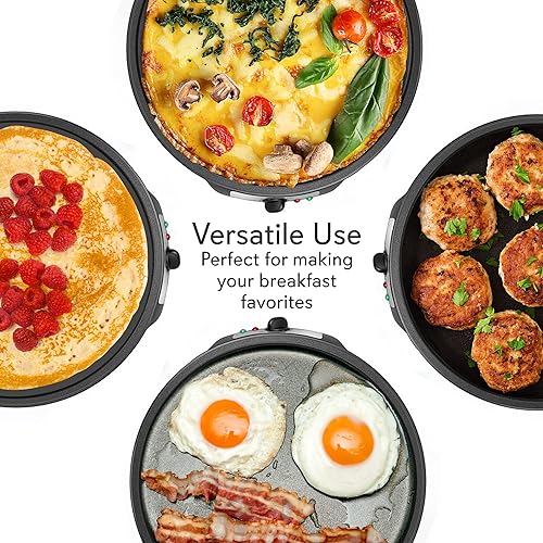 Miniatura 7 de nutrichef Máquina eléctrica de crepas y plancha - Placa de cocina desmontable fácil de limpiar - Cocina crepes, tocino, tortillas y tortillas - Área