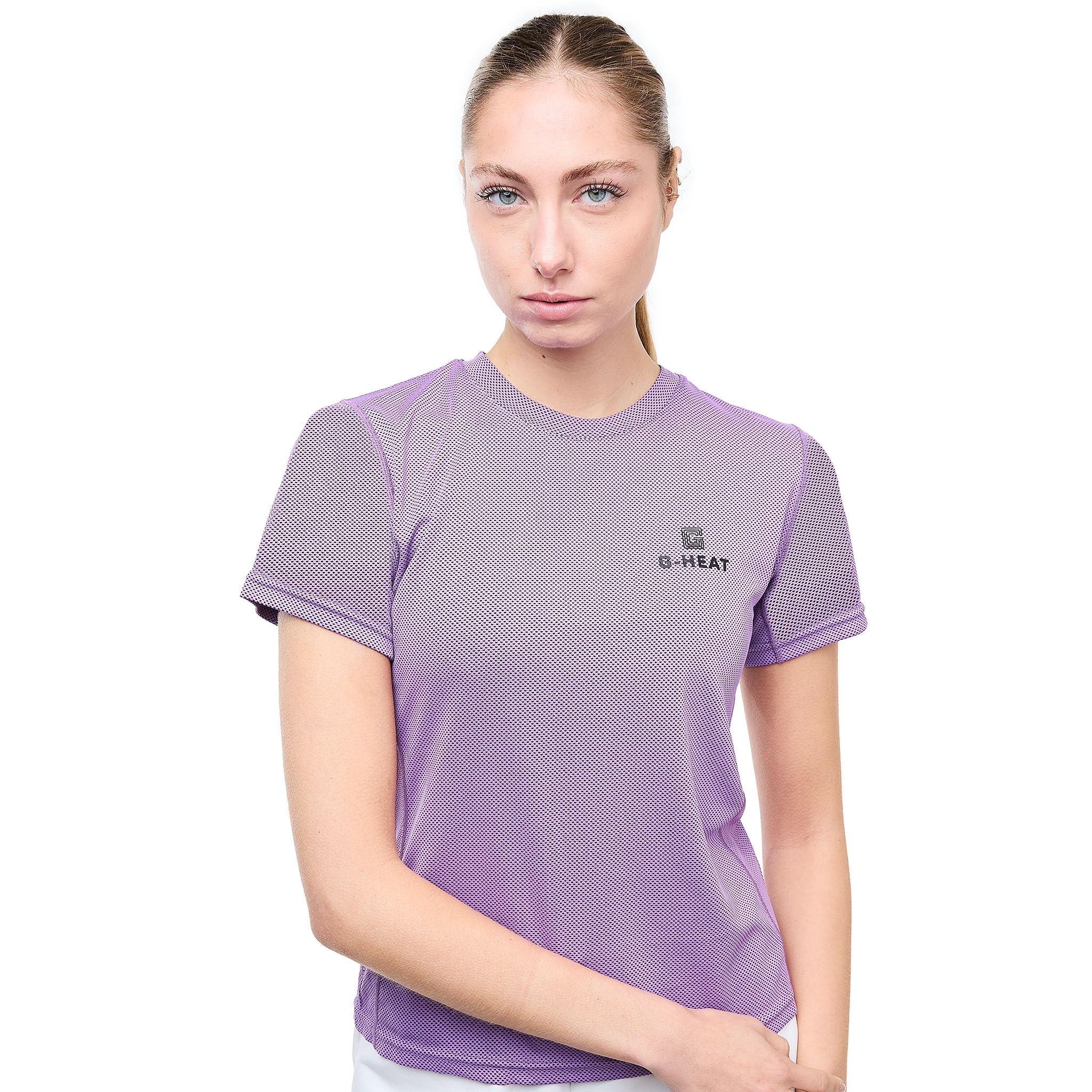 G-HEAT – Camiseta de manga corta para mujer, antirrayos UV, protección UPF50+, ultraligera, transpirable, refrescante, ideal para deporte
