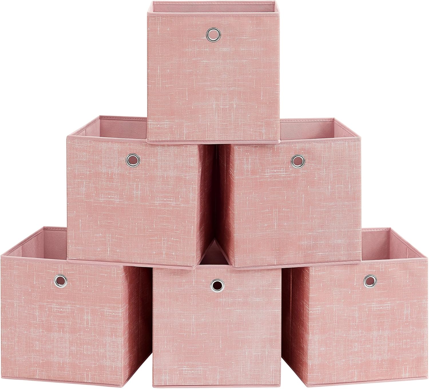 SONGMICS Storage Boxes, Set of 6 NonWoven Fabric Box with Handle, 30 x