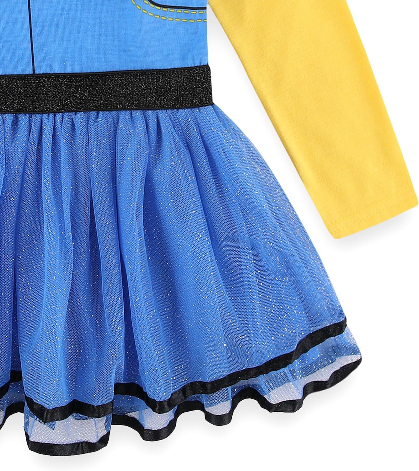 UNIVERSAL Minions Girls 2 Piece Long Sleeve Glitter Tulle Dress and Footed Stockings for Toddlers - Image 5