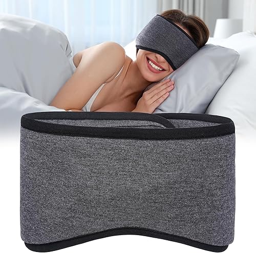 Miniatura 1 de FRESHME Máscara de ojos negra para dormir con cubierta para las orejas  Bloquea la luz contorneada noche antifaz para dormir con cubierta para las