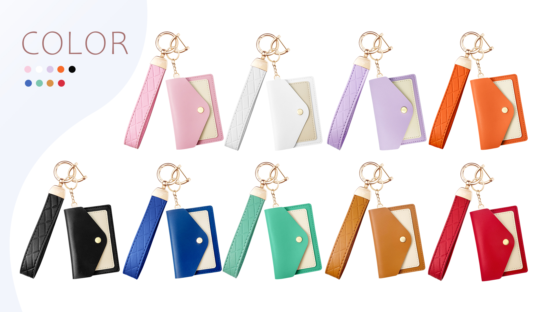 OHKYOOT Leather Wristlet Keychain,Wrist Keychain Car Key Chain
