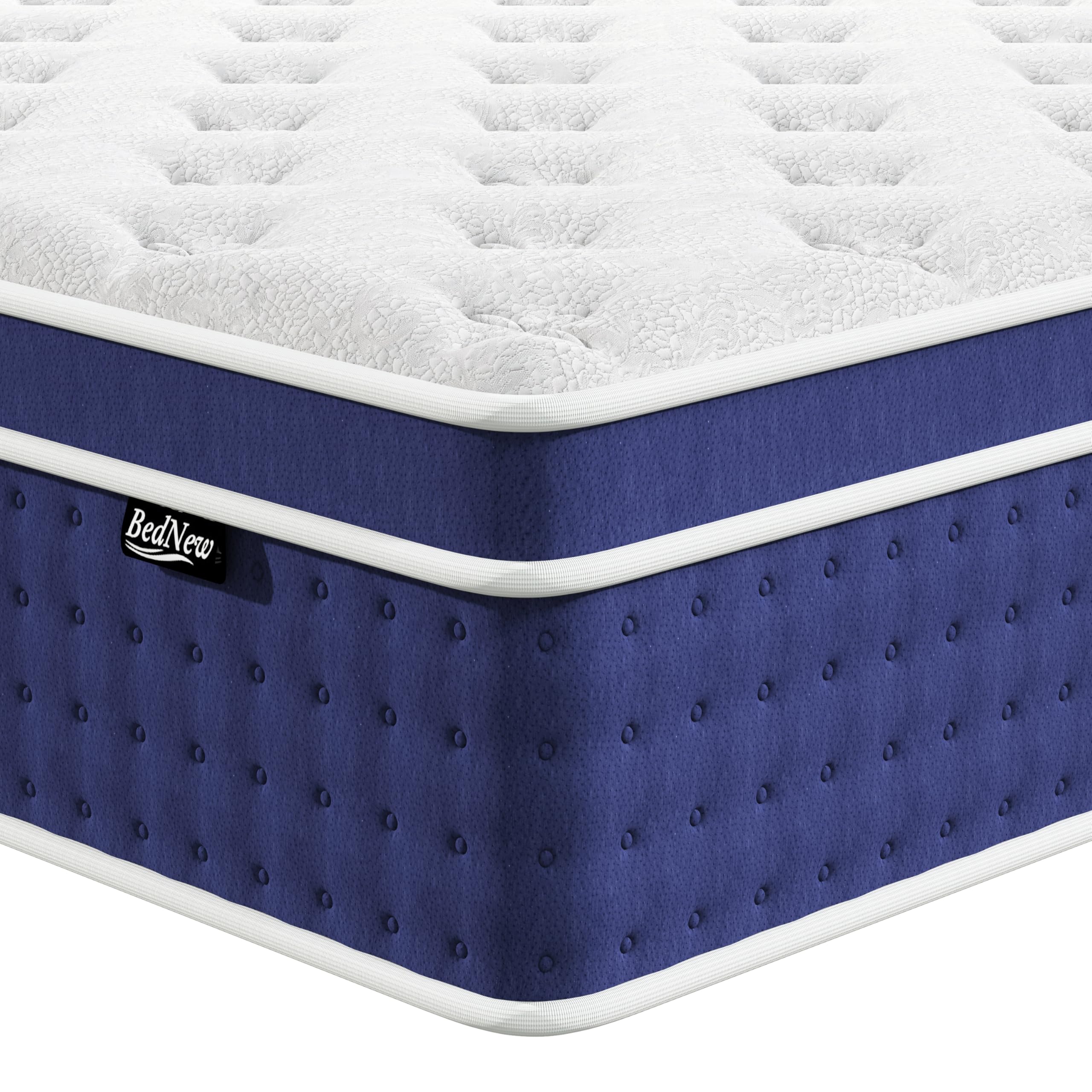Bednew Double Mattresses 30.5cm, 12 Inch Innerspring Hybrid Mattress Double 4FT6 with Breathable Foam and Pocket Spring For Cool Comfort Sleep, Medium Firm Mattress(135 * 190 * 30.5cm) — image 1