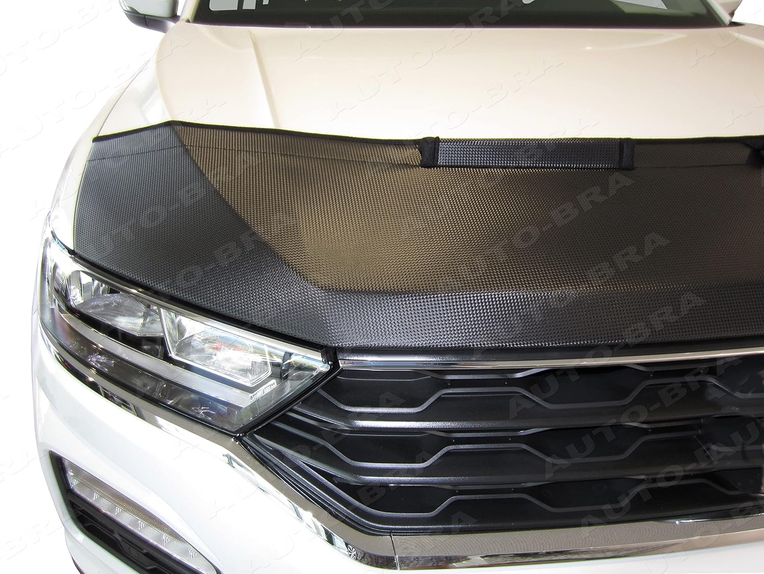 AB3-00675 Carbon Fiber Look Hood Bra Compatible with Ford Mustang Mach-E Since 2020 Front End Nose Mask Bonnet Bra