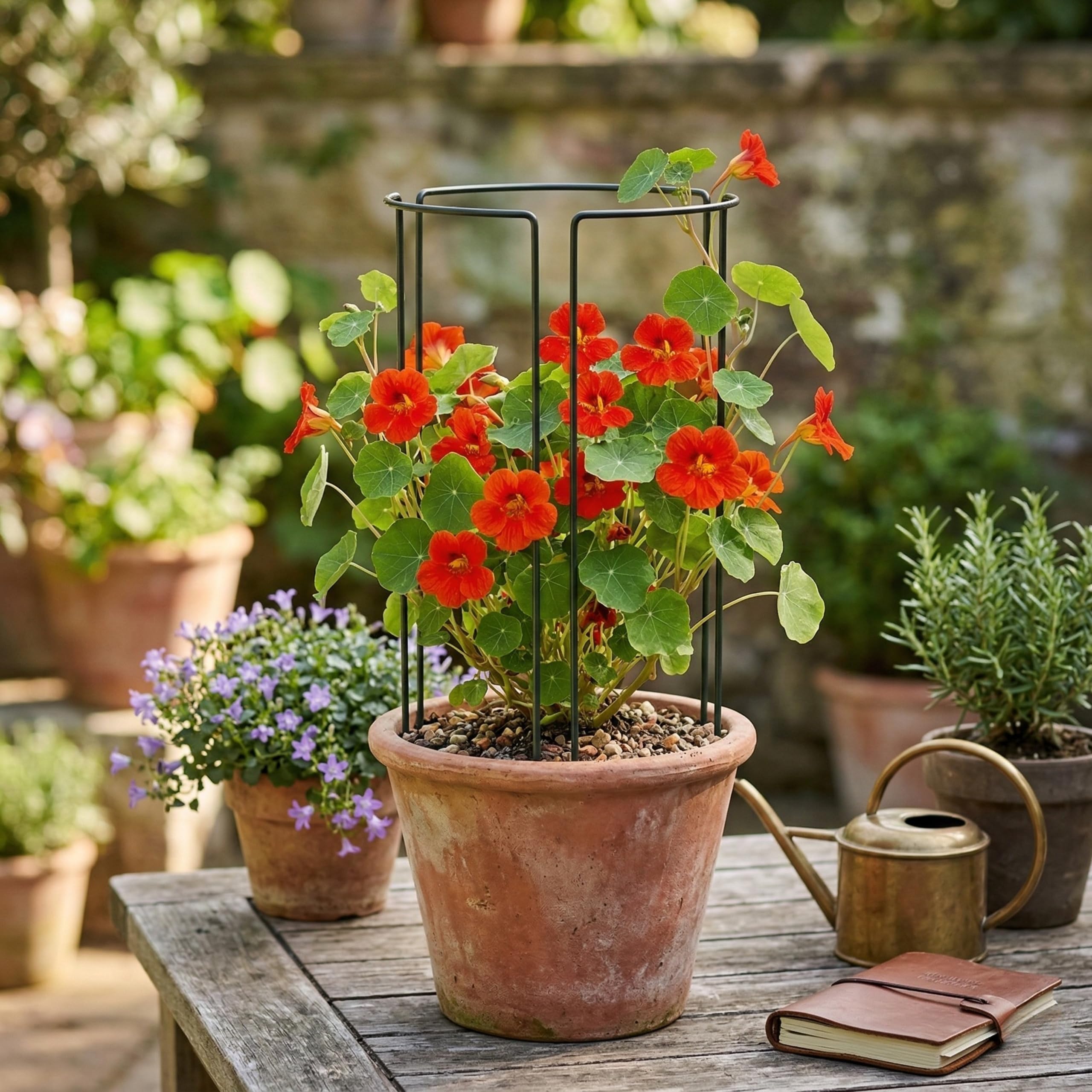Pflanzenstütze Metall 3er Set – Halbrunde Staudenhalter für Pfingstrosen Hortensien Rosen und Stauden – Extra Stabile Garten Pflanzenstützen mit Schutzlackierung – EU Qualität (Schwarz, 45cm)