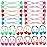 Expressions 24 Count Heart-Shaped Bright Multicolored Twin Bead Ponytail Hair Elastics Collection - Hair Ties for Girls, Hair Accessories for Kids, Hair Ties for Toddler Girls, Ball Ponytail Holders