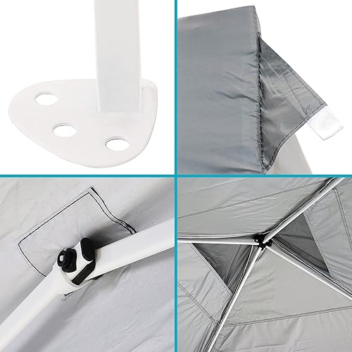 Miniatura 6 de Sunnydaze Toldo desplegable prémium de 12 x 12 pies con bolsa de transporte rodante, resistente, portátil, de pierna recta, plegable, para