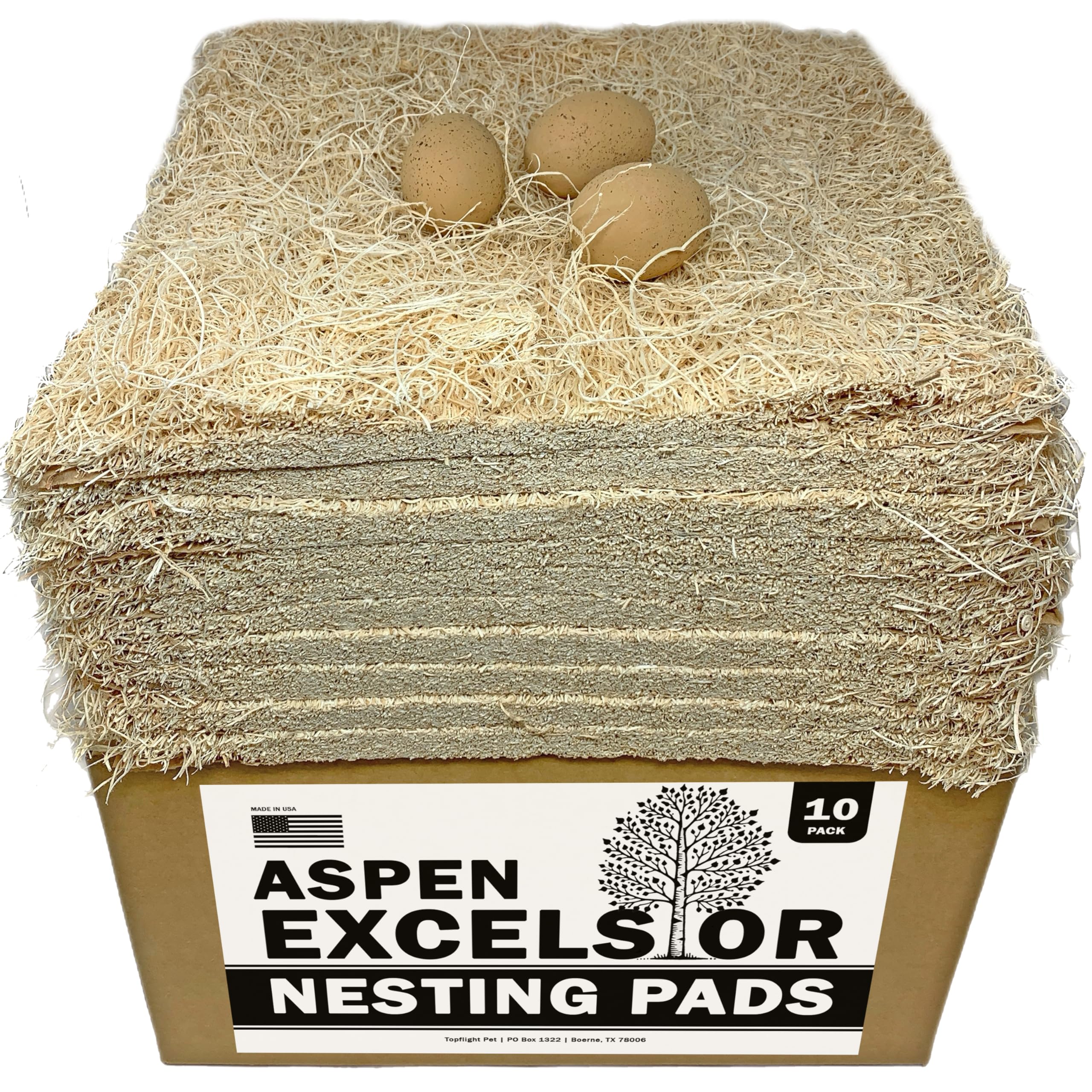 Nesting Pads for Laying Hens, Made in USA, Sustainably Harvested, 13 x 13 (10 Pack)