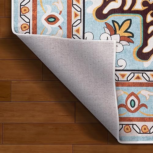 Miniatura 5 de SunNewt Alfombra ultrafina lavable de 8 x 10 pies para sala de estar, alfombra grande de terciopelo corto antideslizante de pelo bajo para comedor,