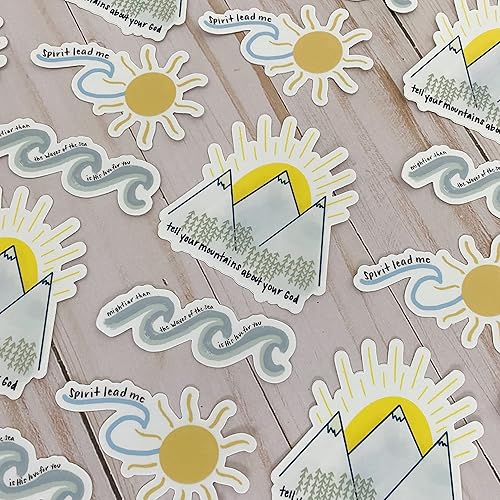 Miniatura 4 de Christian Faith Stickers | Waterproof, Vinyl Stickers About God, Jesus, Religion, Prayer, The Bible, Scripture | Mightier Than The Waves Decal