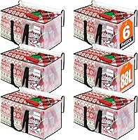 RoomHacks Heavy Duty Clear Moving Bags, Large 6-Pack with Reinforced Handles & Double Zipper - 60lb Waterproof Storage Totes for Moving & Organizing
