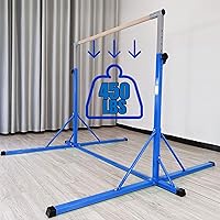Vista 5 de Gymnastics Bar, 5'10 Base length 45" to 71" Adjustable Horizontal Bar for Serious Training, 500 LBS Capacity, Professional Home Gym Equipment with