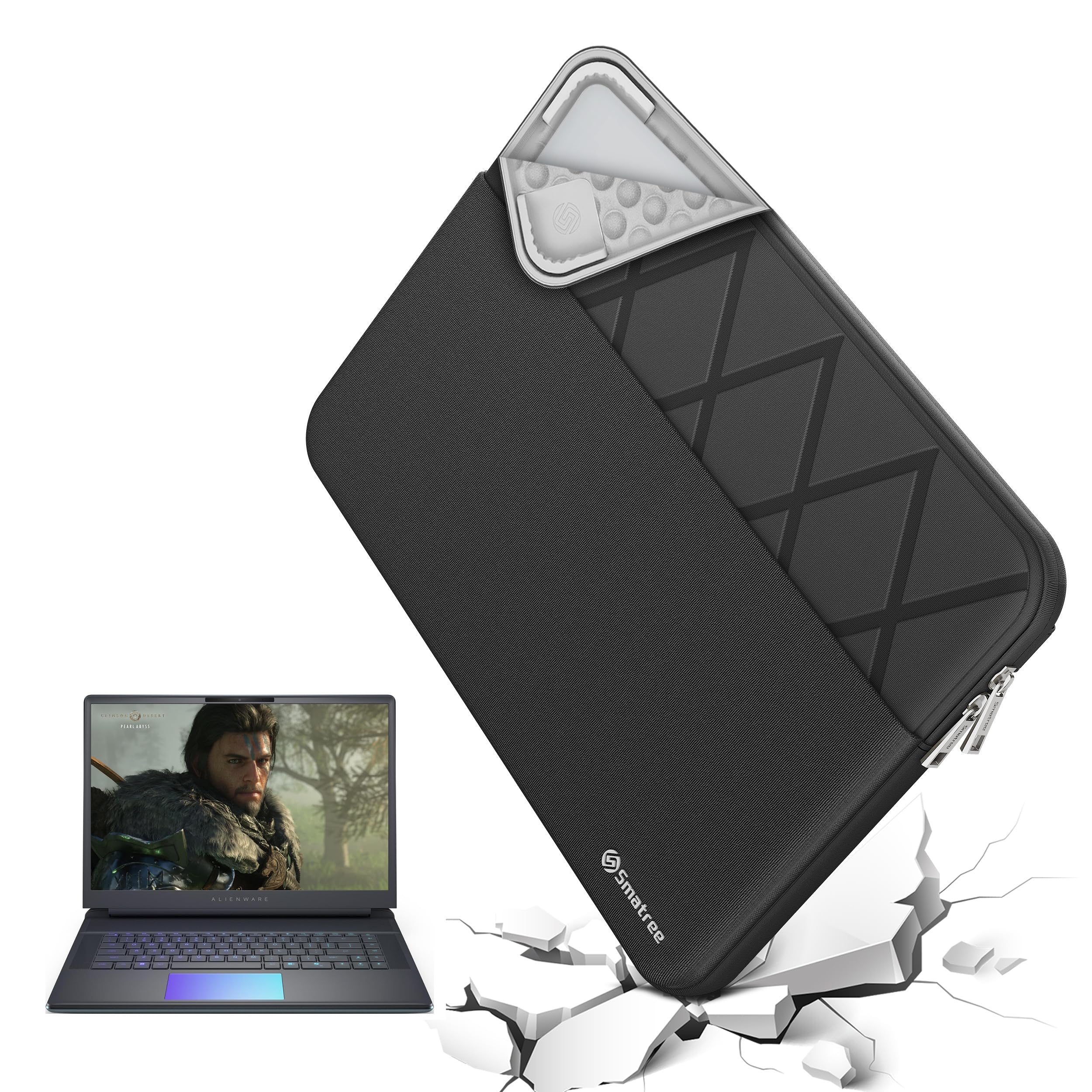 Smatree 13 inch Laptop Sleeve for DELL Latitude 5330/5340/5350, DELL Laptop Case with Accessory Pocket, YKK Zipper, Patented Sockproof Design (E411)