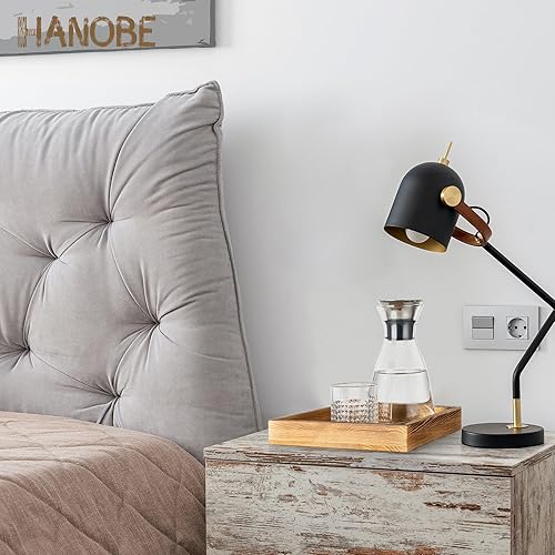 Miniatura 3 de Hanobe Bandeja otomana cuadrada de madera pequeña bandeja cuadrada de madera soplada para servir casa de campo para mesa de café, organizador de