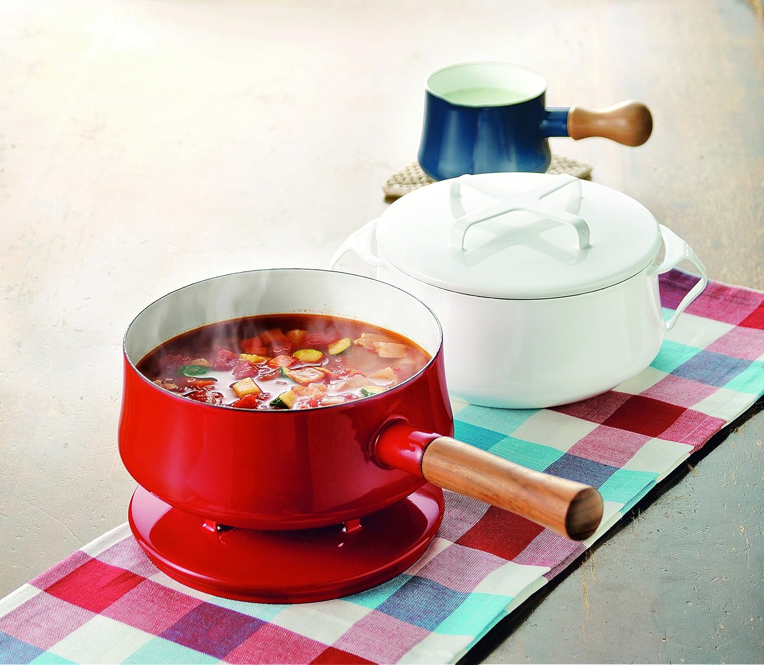 希少 DANSK ダンスク 両手鍋 チリレッド 廃盤 煮物鍋 ホーロー鍋 調理器具