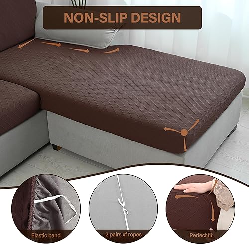 Miniatura 2 de CZL Fundas de sofá modular, funda de sofá en forma de L, 100% impermeable, con banda elástica, funda de sofá mágica para sofá modular (solo asiento