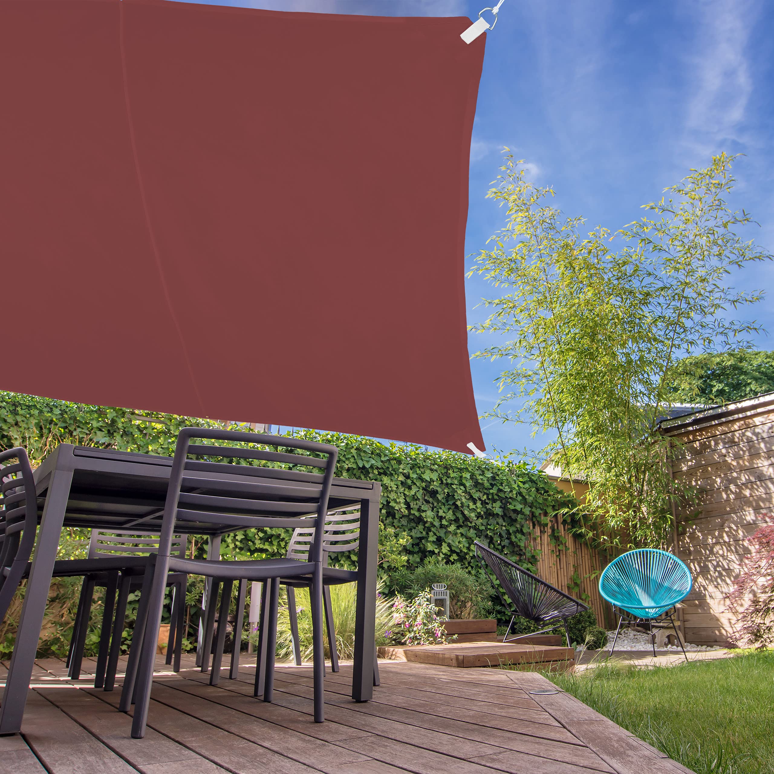Sonnensegel 2x4 M – UV-Schutz & Wasserdicht – Mit Spannseilen Für Garten, Terrasse Oder Camping (dunkelgrün)
