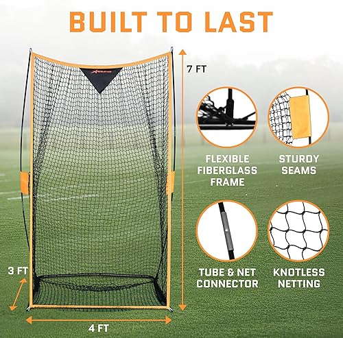 Miniatura 4 de Red de fútbol (7 x 4 pies) para porteros de campo, red portátil de fútbol para lanzar con accesorio de zona objetivo, redes de jaula de patada para