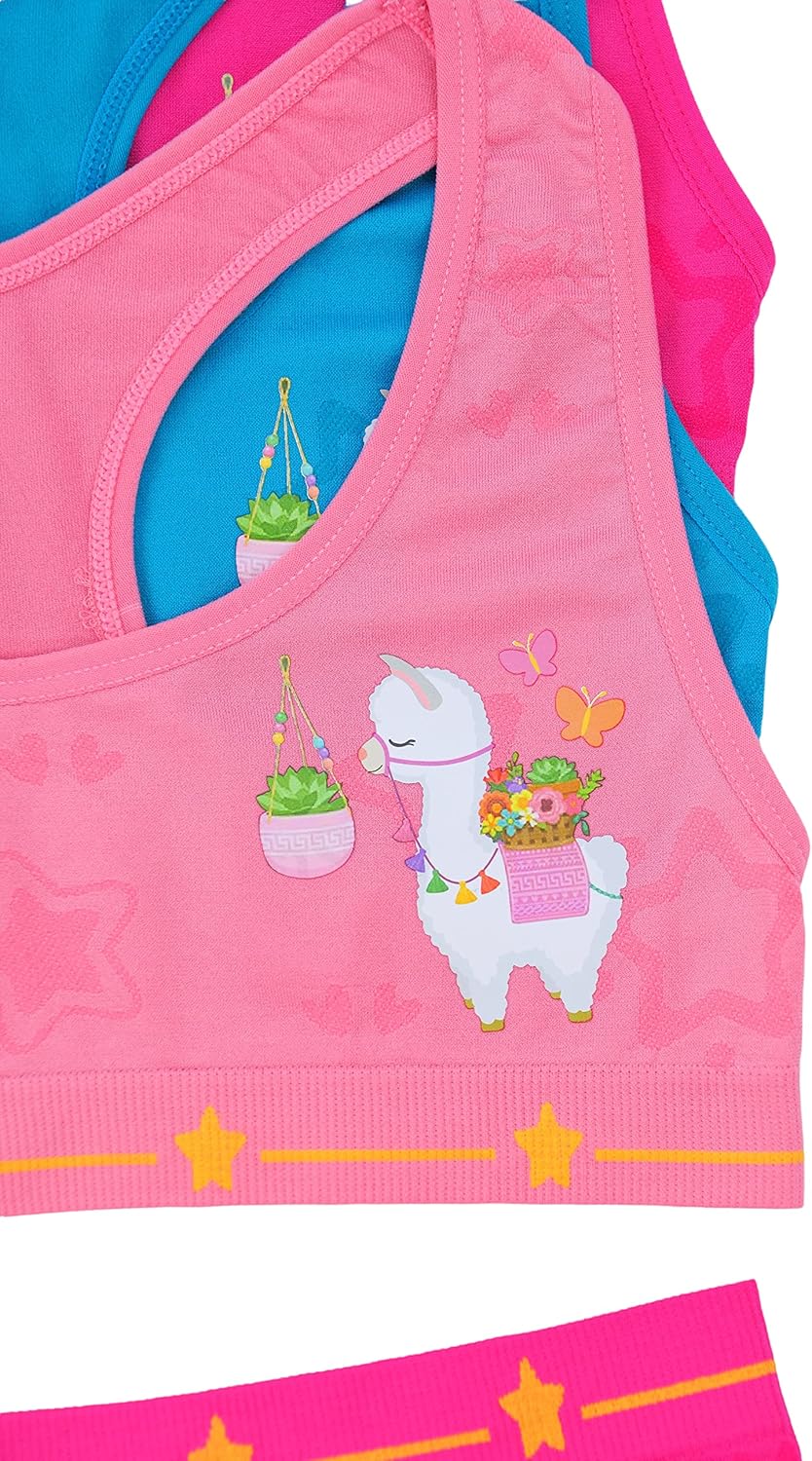 ToBeInStyle Girl's Pack of 6 Racerback or Cami Style Training Bra Tops & Matching Boyshort Bottoms - Image 2