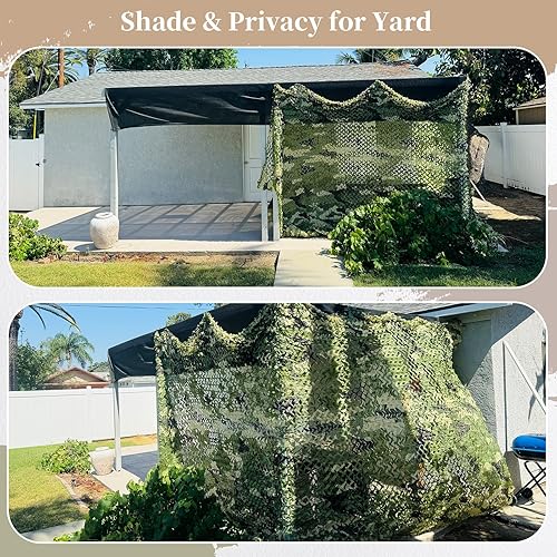 Vista 14 de Red de camuflaje 20x20 10x20 10x10 rollo a granel lona de arpillera toldo para caza dinosaurio cumpleaños selva militar decoración fiesta campamento