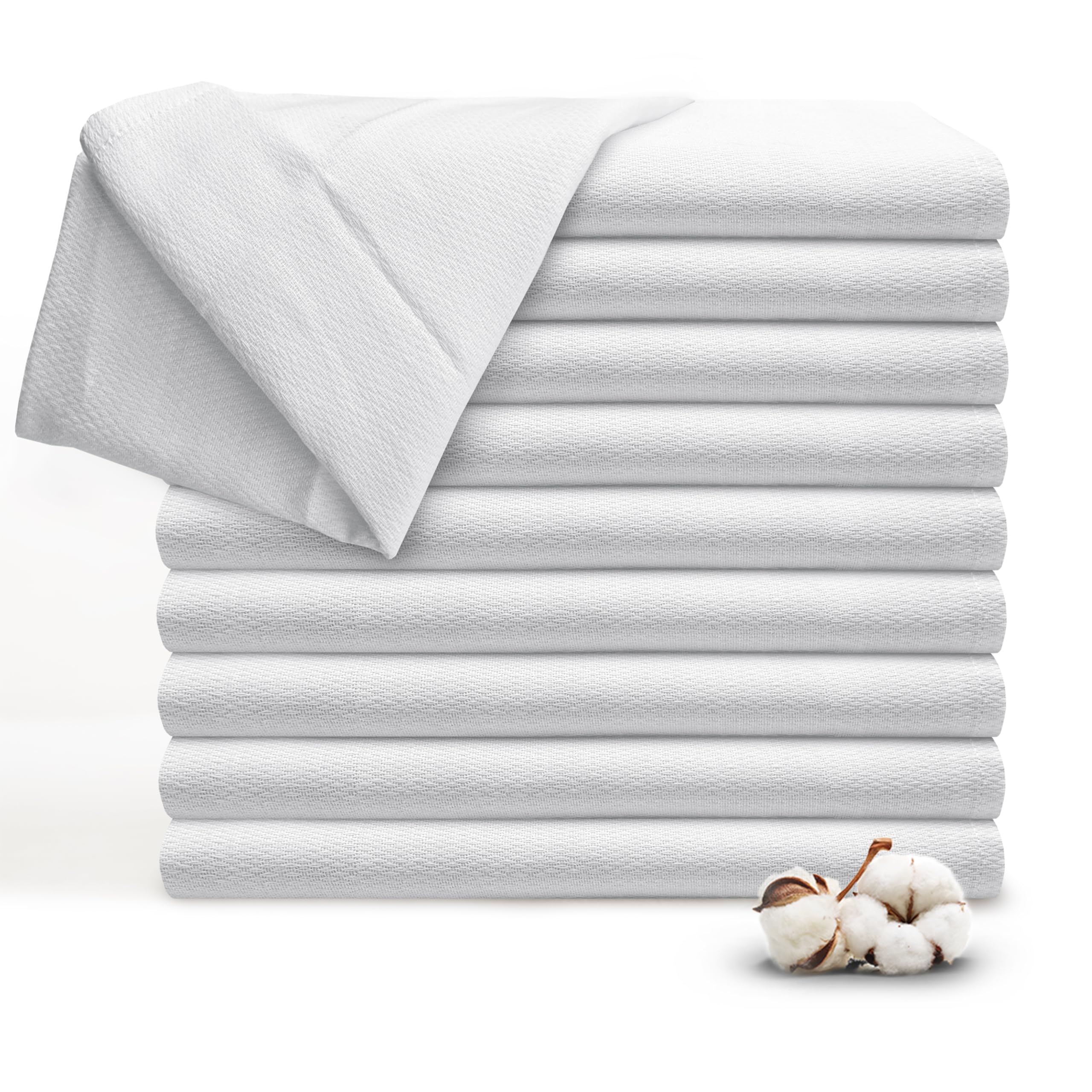 RUVANTI 10 Pack Birdseye Flat-Fold Cloth Diapers for Babies, 100% Cotton Extra Large Reusable Diapers, Baby Burp Cloths